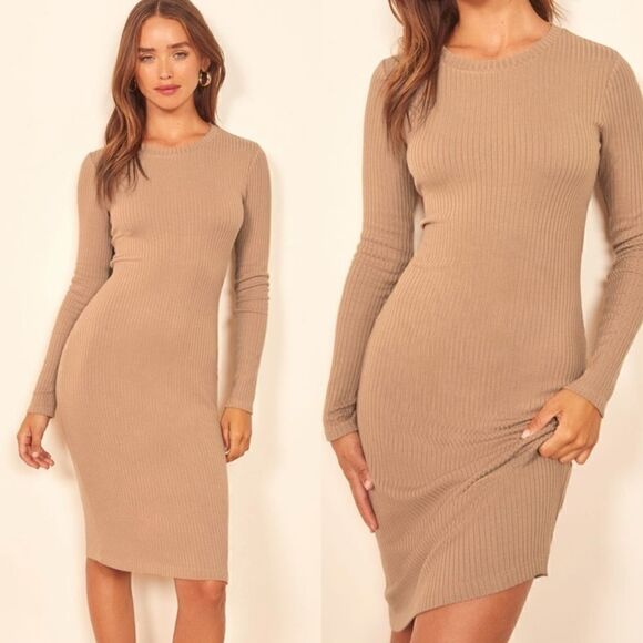 Reformation Dresses & Skirts - Reformation Jeans Wednesday nude knit dress